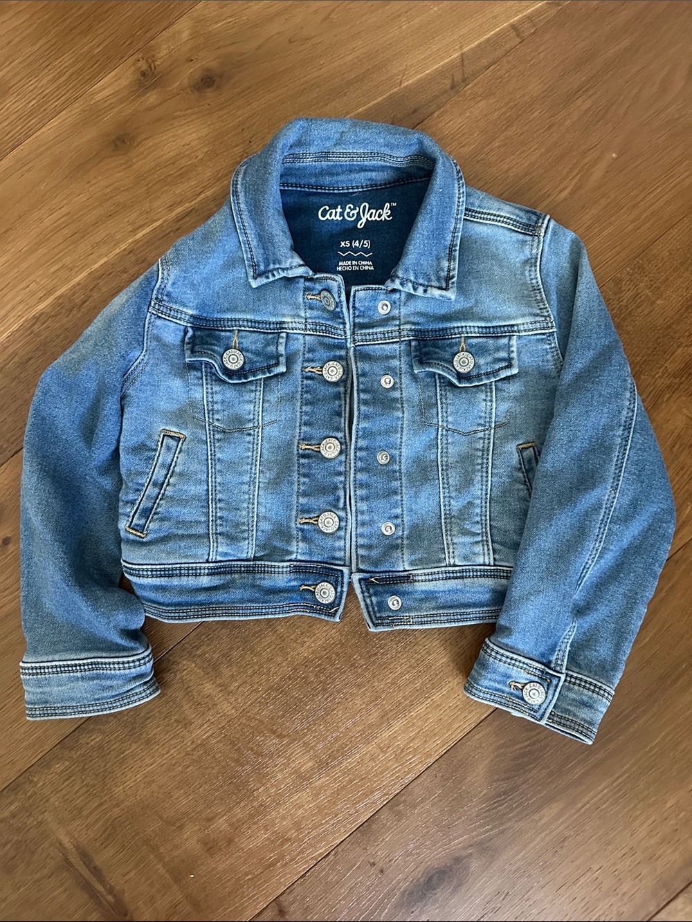 Cat & Jack Kids' Blue Denim Crop Jacket